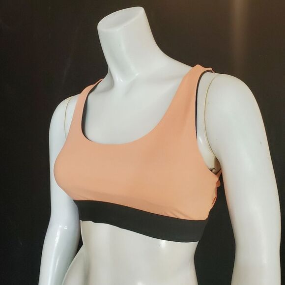 Koral Vortex Blackout Pompano Orange Sports Bra (S) - Picture 4 of 7